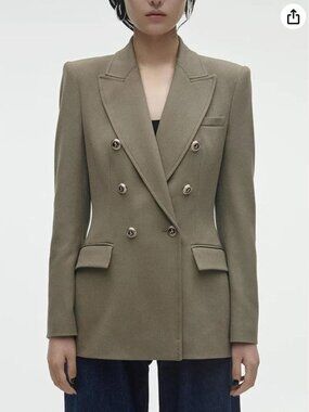 NWT Women’s Wool Blended Double Breasted Blazer Jacket Coat